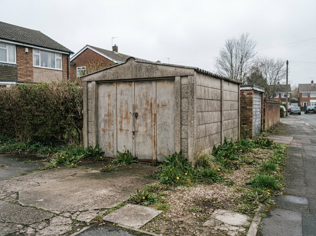 Garage with a cement sheet roof in Marple and Romiley